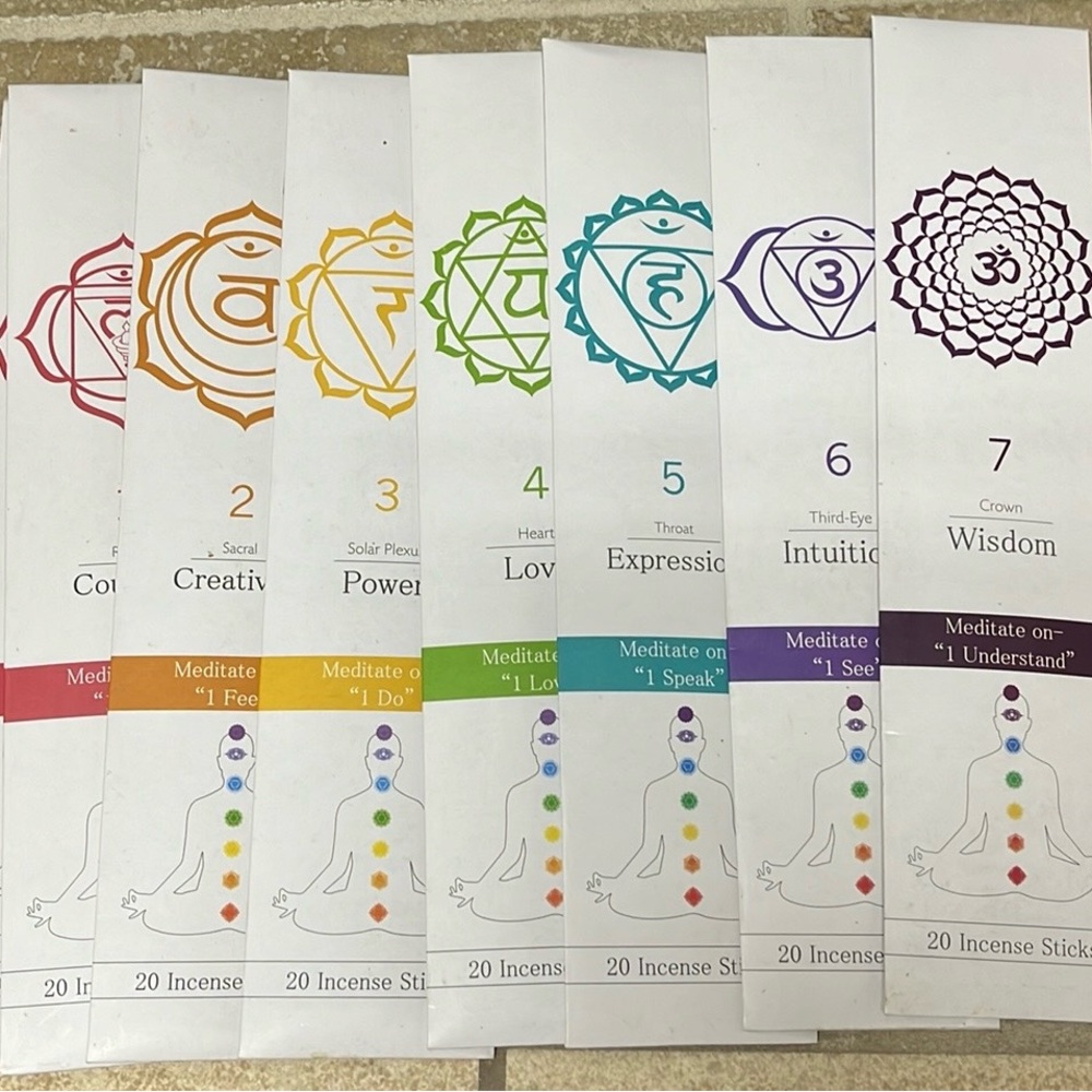 Mediate on- 1-7 chakras incense collection